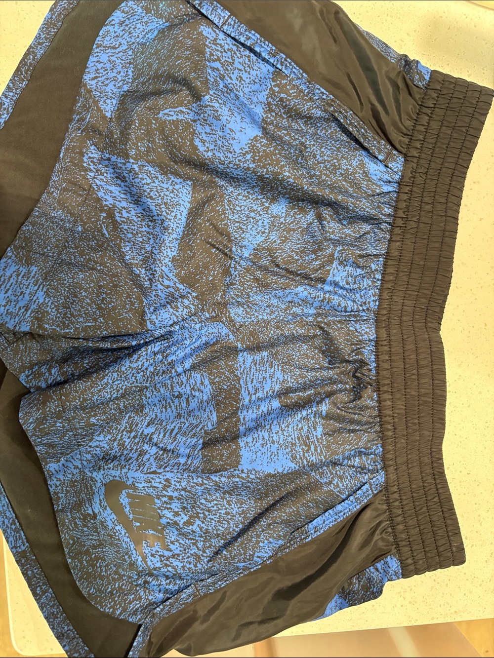 Nike Black Elastic Waist Athletic Shorts with Navy Tag